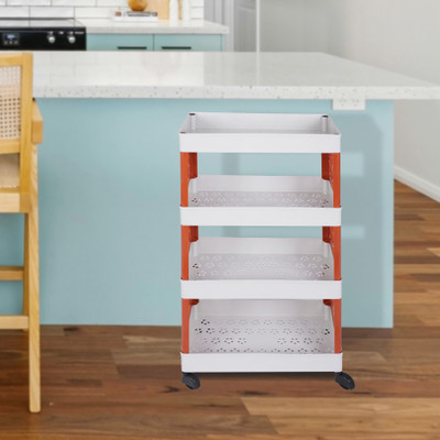 HUMBLE KART Fruits/Vegetables Kitchen Rack Plastic Plastic Kitchen Rack Multipurpose Use 4 Compartments,