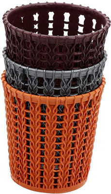 GrihaSaathi 1 Compartments Plastic compartments plastic pen stand holder(Multicolor)
