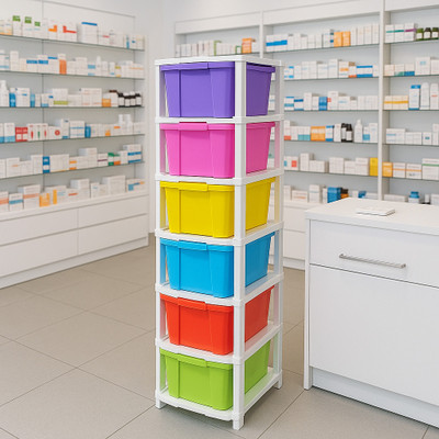 Jipcy 6 Compartments Plastic All(Multicolor)