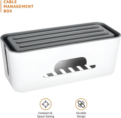 Dwarkesh Enterpise 1 Compartments Plastic Cable Organizer Box(White)