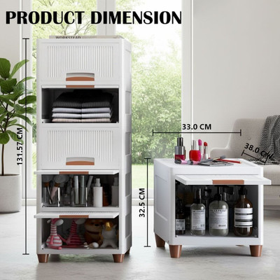 Waosleep 5 Compartments Plastic Floor Mount(White)