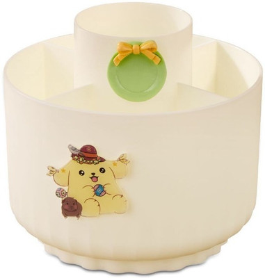 JAI SHRI 4 Compartments ABS Plastic Pen holder(White)