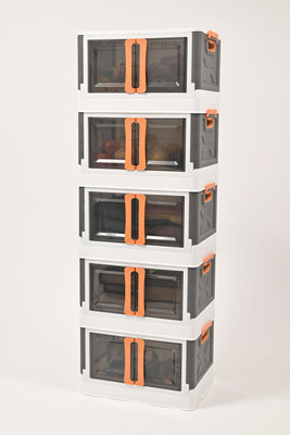 AKTOM 5 Compartments Plastic Cabinet(White)