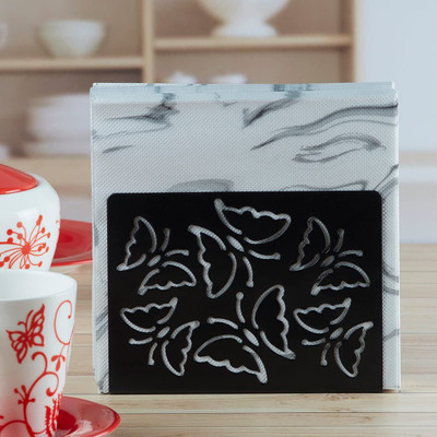 Beauty Flow 1 Compartments stainless steel napkin holder(Black)