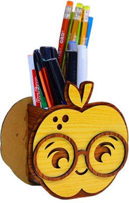 RG 1 Compartments MDF WOOD PEN STAND(Brown)