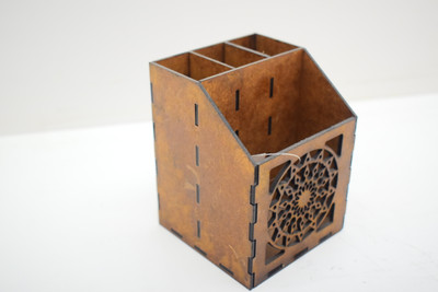 NIRAV CNC WORK 4 Compartments MDF DESK ORAGNISER(Brown)