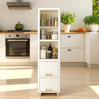 MAXTID 5 Compartments Plastic White Cabinet Modular Drawer(White)