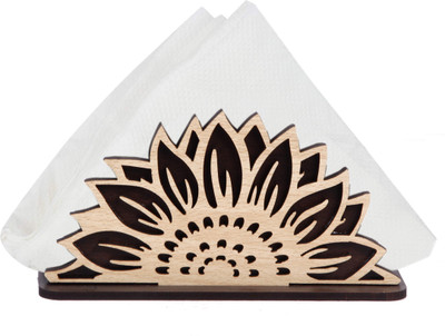 HOSTK 1 Compartments wooden tissue holder(Golden)