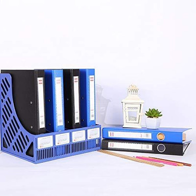 Navmi 4 Compartments plastic File Rack(Multicolor)