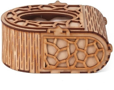 JAI SHRI 1 Compartments wooden tissue holder(Brown)