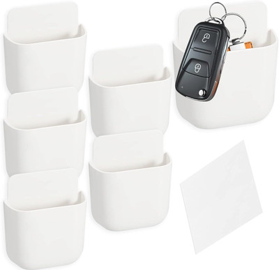 Gabani fashion 6 Compartments plastic Remote Storage Organizer Case For A/C, Tv Mobile Phone Plug Holder(White)