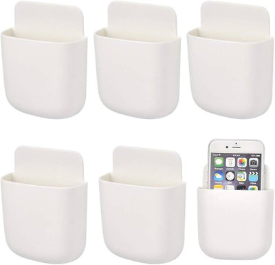 Glitzn 6 Compartments Plastic remote holder(White)