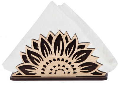 PRIYANSHM IMPEX 1 Compartments wooden tissue holder(Brown)
