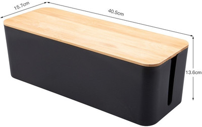 MOJIBO 1 Compartments plastic cable management box(Black)