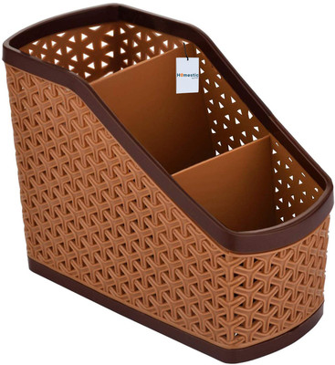 HOMESTIC by Kuber Industries 3 Compartments Plastic Desk Organizers(Beige)