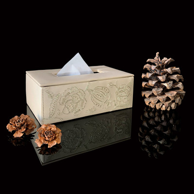 ADMIRE HOME 1 Compartments Faux Leather Tissue Box Holder(Beige)