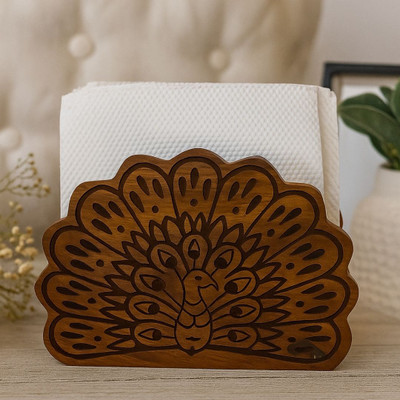 Unravel India 1 Compartments Sheesham Wood Tissue Holder(Brown)