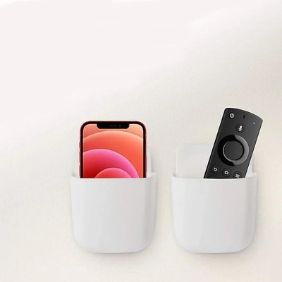 Glitzn 1 Compartments Plastic remote holder(White)