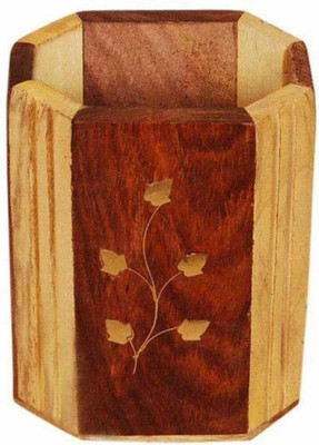 hari 1 Compartments wood pen holder(wooden)