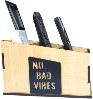 Giftingcare 3 Compartments Wooden Remote Stand for Office & Home | Stationery Organizer(Maple)