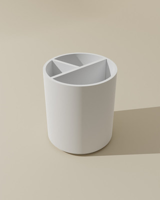 ThreeDprinted 3 Compartments Plastic Desk Organizer(White)