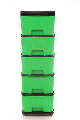 Ramadhani 5 Compartments Plastic Multi-Functional Storage Drawer Cabinet Storage Organizer with Drawers(Green)