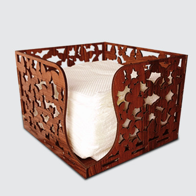 Bnezz 1 Compartments Wood Tissue Paper Stand For Home & Office Decor(Brown)