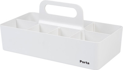 Litem 8 Compartments Plastic Porta Multipurpose Stackable Storage Unit | Adjustable | Home Kitchen Bathroom(White)