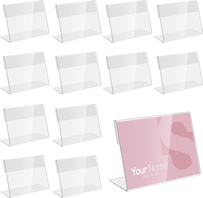CPI 12 Compartments Acrylic Acrylic Sign Display Label Price Name Card Tag Holder Stand A6 Size 12pc(Transparent)