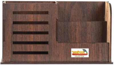 jai shree shyam collection 3 Compartments wood Desk Organizers(Brown)