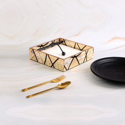 The Home Co 1 Compartments MDF Wood Tissue Holder(White)