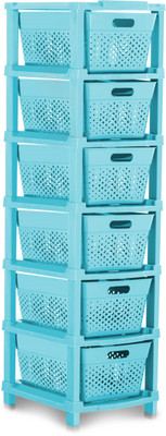 Pinkwhale 6 Compartments Plastic Modular Drawer(Blue)
