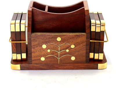 KAMAL PASHA HANDICRAFTS 1 Compartments wood pen stand Desk Supplies Organizers(Brown)