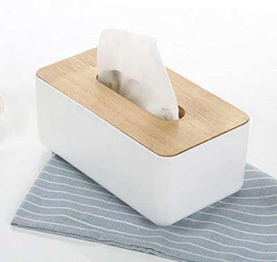 Klever Kitchen 1 Compartments Plastic Tissue box(White)