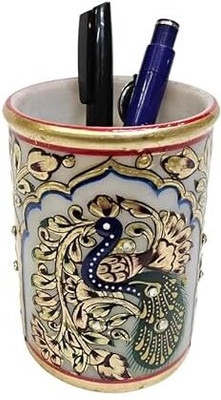 Giftsee Store 1 Compartments Marble Pen Stand(White)