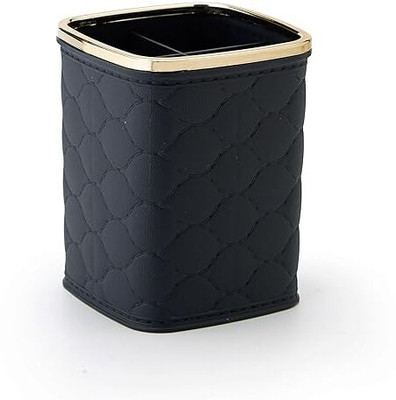 CherryBox 4 Compartments Leather Pen/ Brushe Holder(Black)