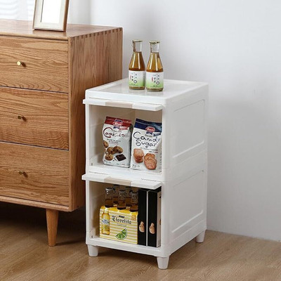 Hirthstore 2 Compartments Plastic Cabinet(White)