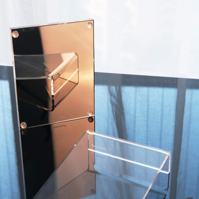 Parikshit Sublimation 1 Compartments Acrylic Clear Calculator Display Stand Tabletop for Home Office Shop Organizer(Transparent)