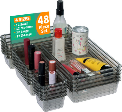 HOMESTIC 48 Compartments Acrylic Desk Organiser(Black)