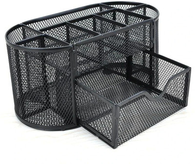 BSITFOW 8 Compartments METAL DESK ORGANIZER(Black)
