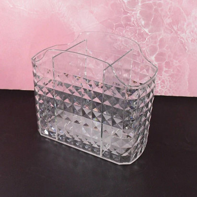 Oblivion 3 Compartments plastic pen holder(Clear)