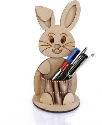 PRIYANSHM IMPEX 1 Compartments mdf wood penstand(crame)