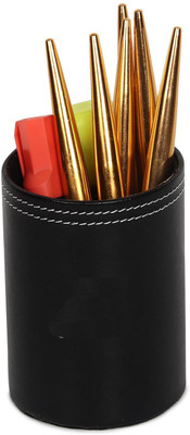 PANKU 1 Compartments Leather Pen Holder(Black)