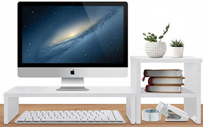 UniShop 3 Compartments Wooden Open(White)