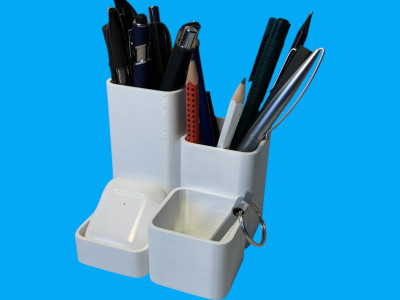 payneer 4 Compartments plastic The Tidy Tower Case Holder Pen & Pencil Holders Multi-Functional Stand for Home(White)