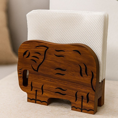 Unravel India 1 Compartments Sheesham Wood Tissue Holder(Brown)