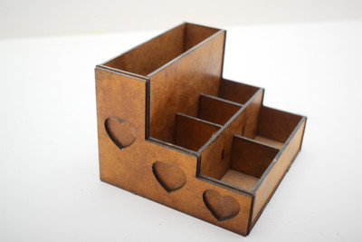 NIRAV CNC WORK 6 Compartments MDF DESK ORAGNISER(Brown)