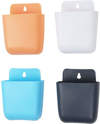 Pnet 4 Compartments Plastic Pen Stand(Multicolor)