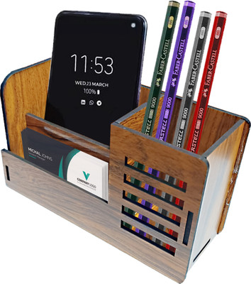 ACHCHHA GIFT 3 Compartments Wood Desk organizer(laminated)