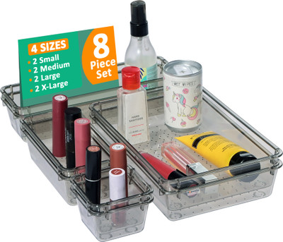 HOMESTIC 8 Compartments Acrylic Desk Organiser(Black)